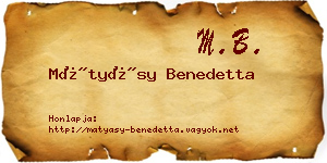 Mátyásy Benedetta névjegykártya